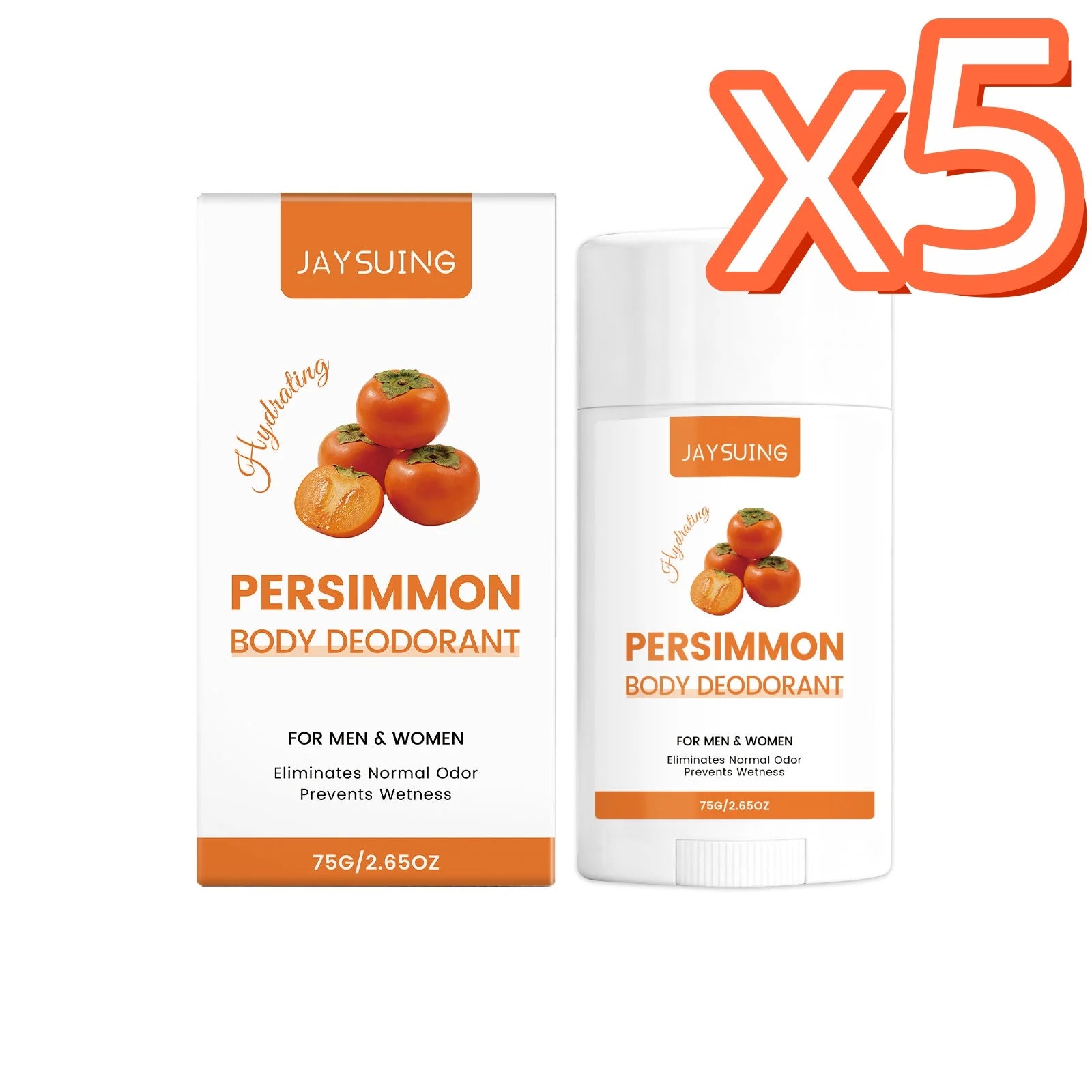 Persimmon Scent Deodorant Stick Remove Body Odor Lasting Refresh Reduce Underarm Sweat Women Men Skin Underarm Antiperspirant Oasis Select 75g Boxed x 5