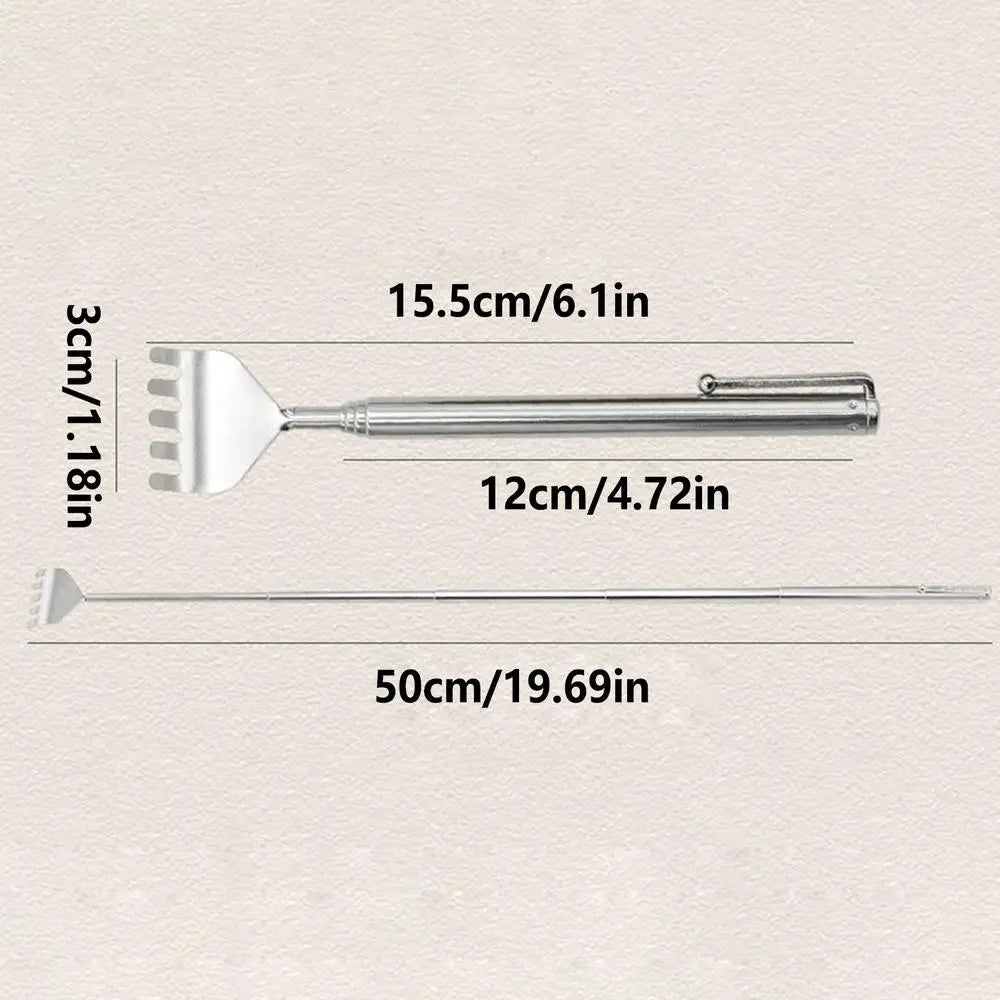 1PC Extendable Back Scratcher Portable Telescoping Stainless Steel Back Scratchers Hand Massager Pocket Scratcher Tools Oasis Select 1PC