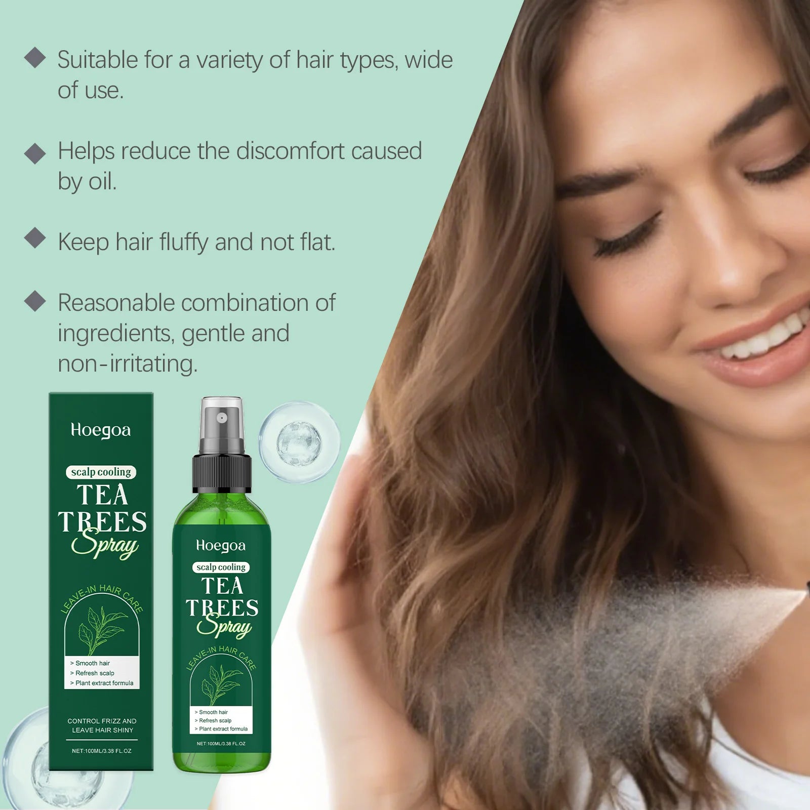 Tea Tree Oil Anti Hair Break Spray Hair Growth Thicken Strengthing Root Repair Damage Moisturizing Scalp Anti Hair Loss Spray Oasis Select
