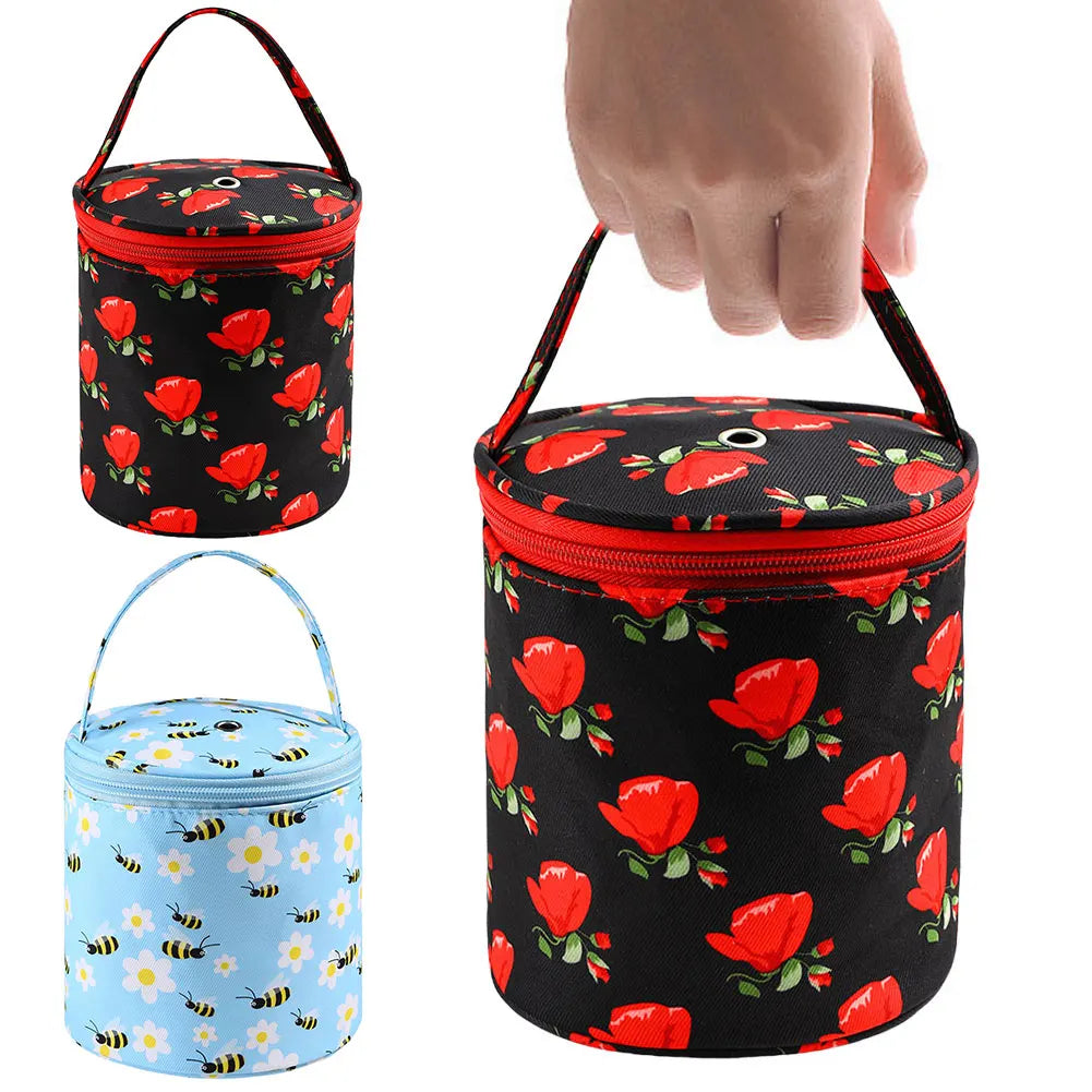 Rose Pattern Oxford Yarn Storage Tote Bag for Knitting & Crochet Yarn Storage Bag Oasis Select