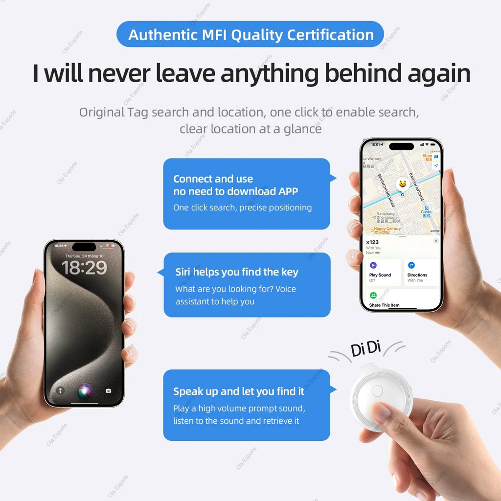 Smart Bluetooth Tracker – iOS Find My Key, Pet & Luggage Tag