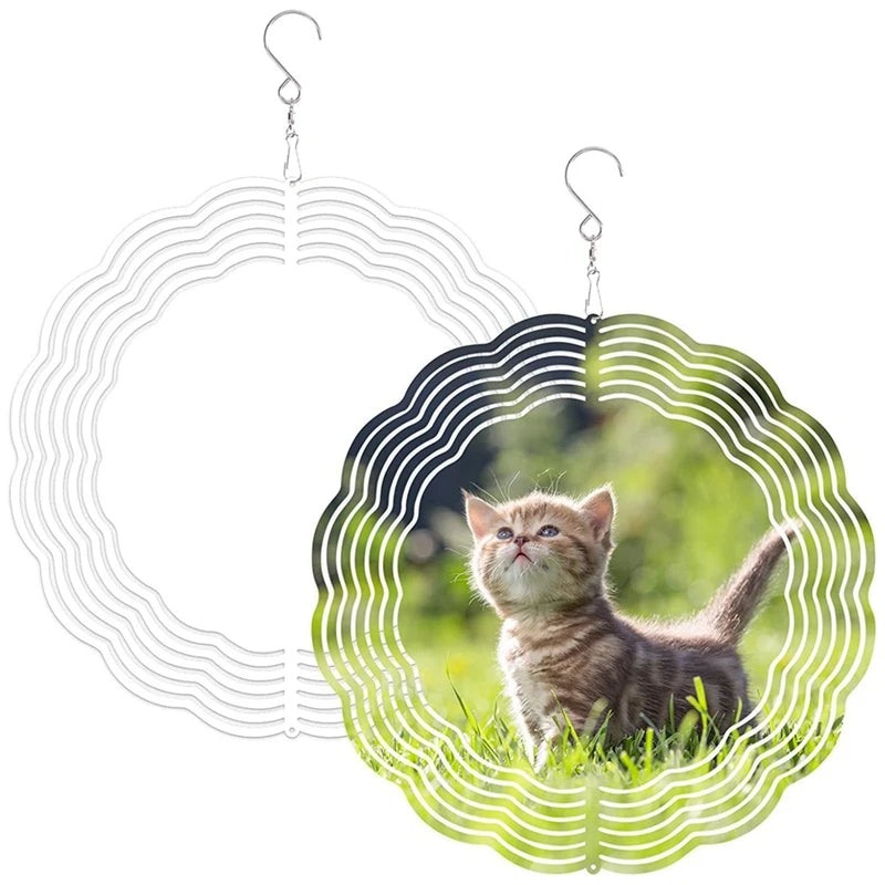 10 Inch Sublimation Wind Spinner Blanks 3D Wind Spinners Hanging Wind Spinner For Indoor Outdoor Garden Decoration Oasis Select White 1Pack