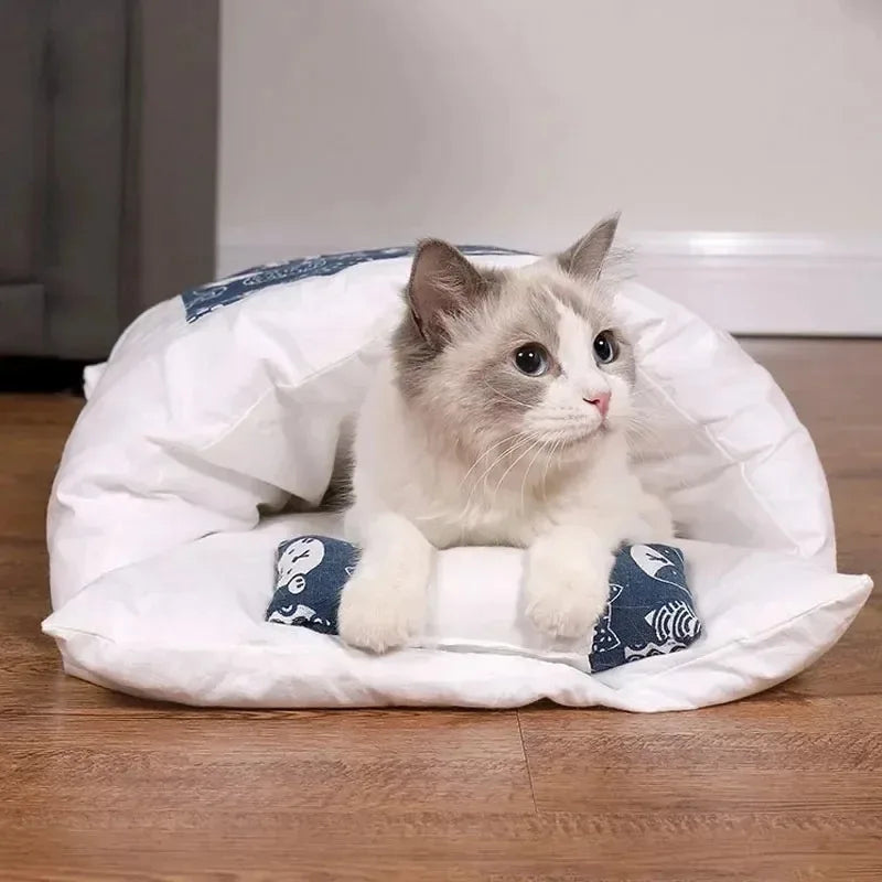 Kawaii Removable Cats Bed House Home Supplies Products for Adult Cats Large Pet Dog Bed Cat's House Cave Comfortable Food Cute Oasis Select