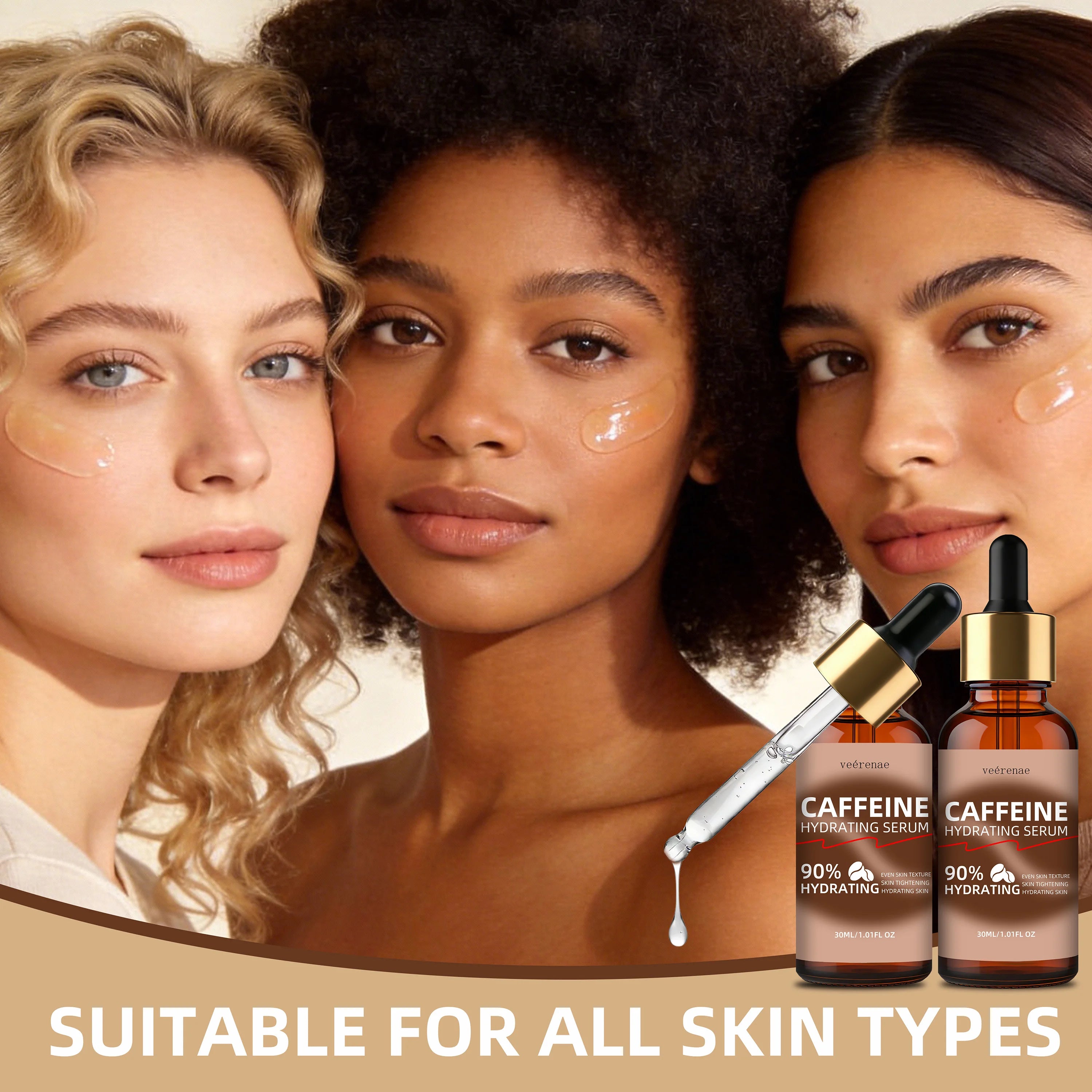 veérenae Caffeine Hydrating Serum 2-Pack | 24H Deep Moisture