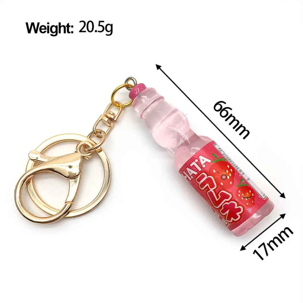 Simulation Marbles Bobble Soda Key Chain Miniature Japanese Ramune Soda keychain Cute Dollhouse Ornaments Bag Accessories Oasis Select