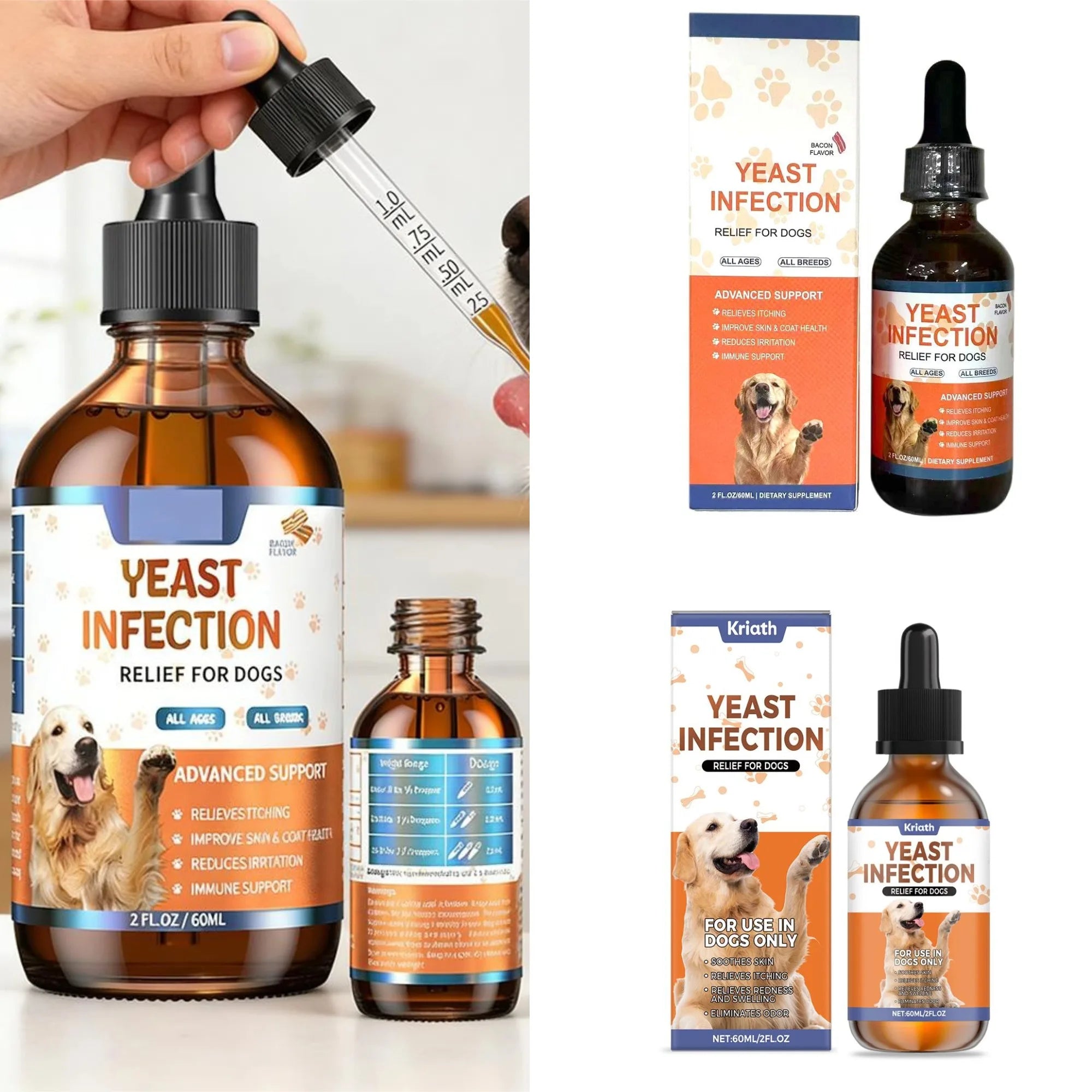 3kinds Dog Pet Drops Gentle Care Supplement Maintain Healthy Coat Oasis Select