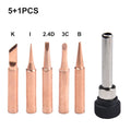 6pcs Copper 900M-T Soldering Iron Tip With Welding Sleeve Set Soldering Iron Head For Soldering Station DIY Soldering Tools Oasis Select A