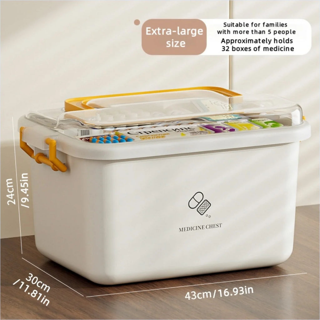 Large Portable Medicine Organizer Box Multifunctional First Aid Storage with Dividers for Pills/Drugs Household Medical Kit Oasis Select Extra Large Yellow