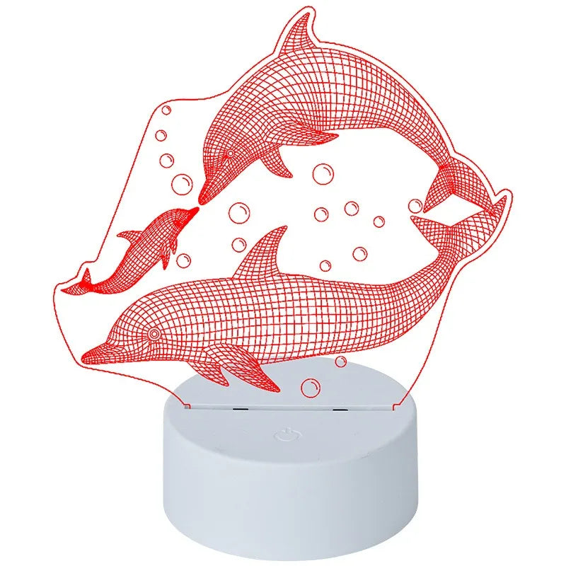 3D Acrylic LED Night Light Desktop Lamp | USB & Battery Powered