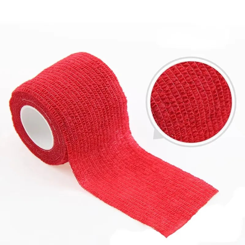 1Rolls Self Adhesive Elastic Sports Bandage Wrap - Joints & Limbs & Pet Protection | Athletic Injury Tape | Compression Strap Oasis Select Red 2.5cm