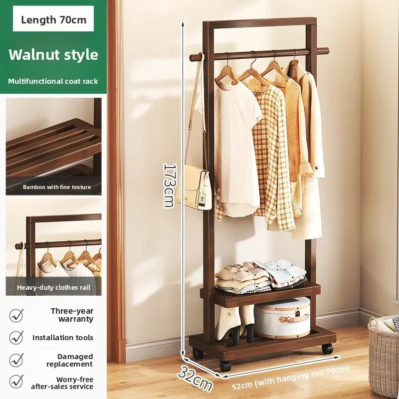 Multi-functional Hanging hanger Floor-to-ceiling bedroom coat rack Movable drying rack coat rack Oasis Select