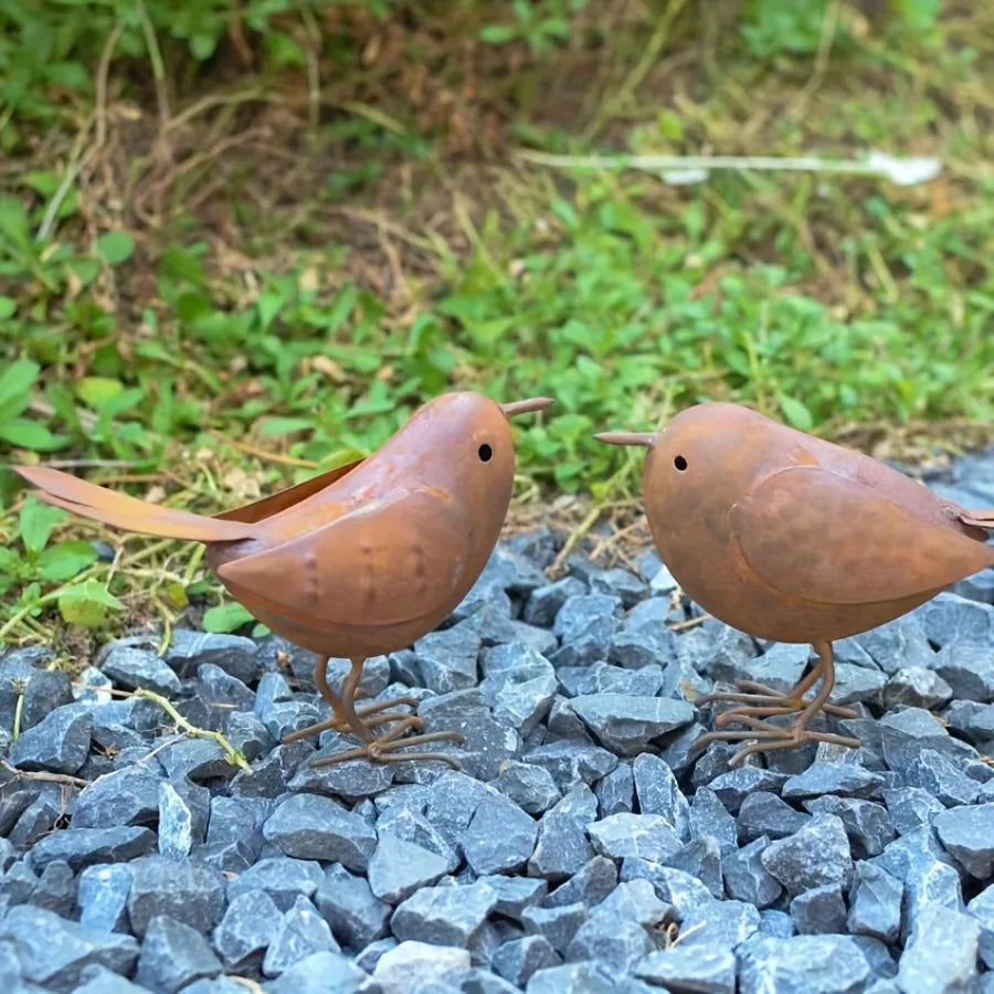 2pcs Metal Bird Outdoor Garden Courtyard Simulation Animal Decoration Lawn Iron Decoration Bird Enthusiasts Surprise Gift Oasis Select
