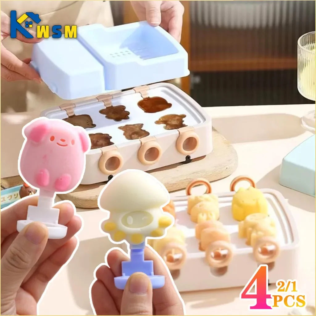 1/2/4PCS Small Boat Minivan Silicone Ice Mold DIY Children Homemade Ice Cream Mold Ice Cream Ice Lattice Making Ice Box Oasis Select