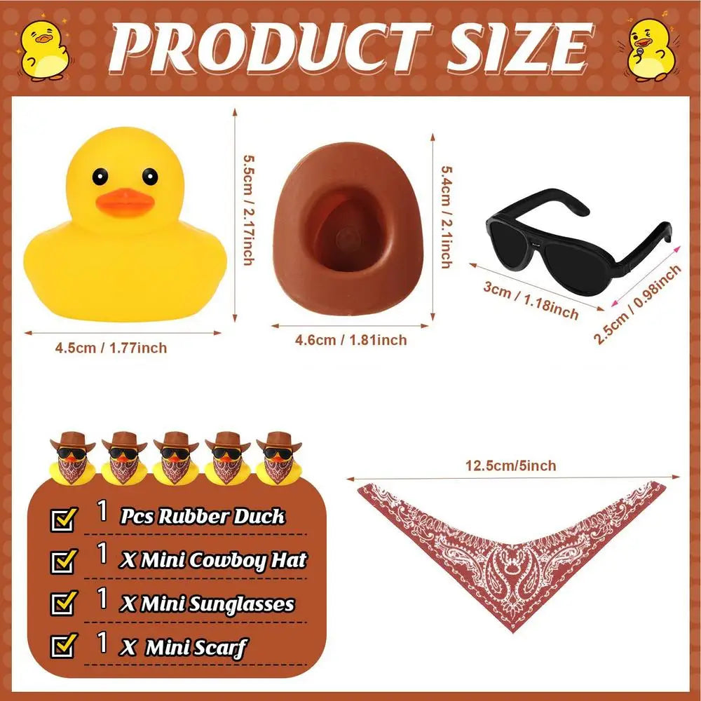 Car Rubber Duck Cowboy Rubber Duck Cool Dashboard Ornament Sunglass Car Duck for Dashboard Toy Car decoration Accessories Oasis Select B