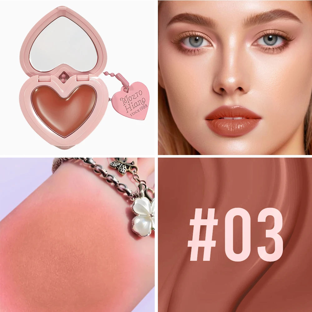 SAM SUGAR Heart-Shaped Cream Blush – Lip & Cheek with Mirror