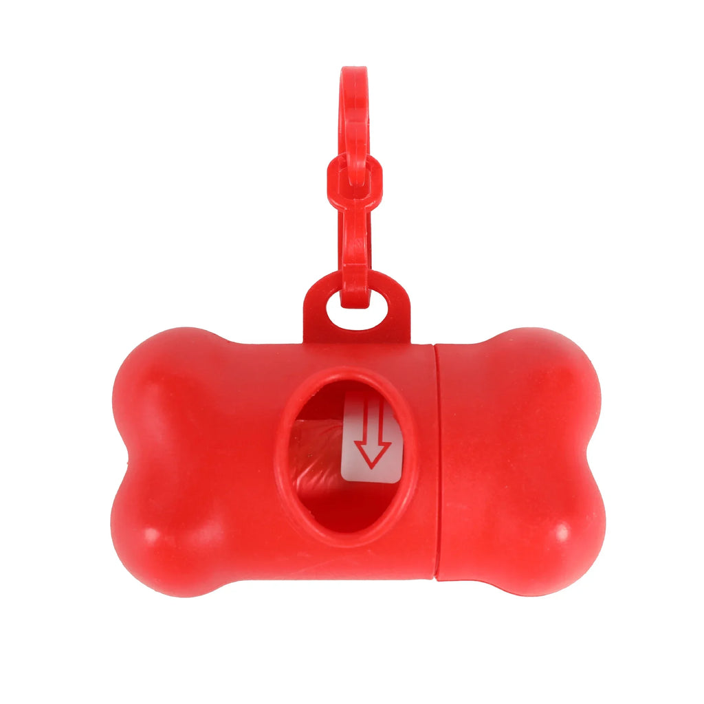 1/2/3/4/10pcs Bone Shaped Pet Garbage Bag Dispenser for Dogs Carrying Cleaning Supplies When Going Out Oasis Select red-1pc