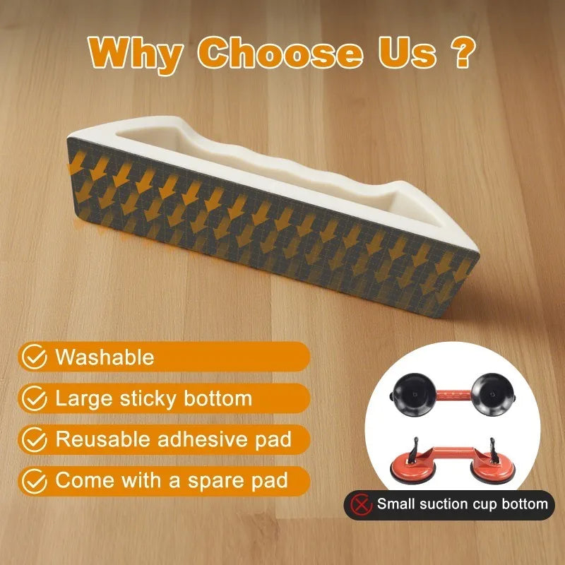 1 Set Floor Gap Fixer Tool Kit Heavy-Duty Plank Grabber Washable Adhesive Pad for Laminate Vinyl and Hardwood Flooring Repair Oasis Select