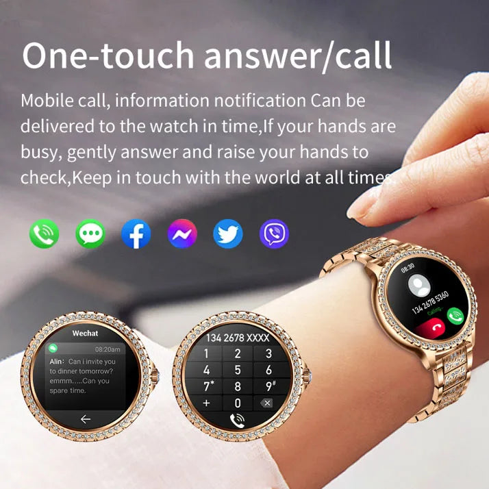 2025 New Blue Tooth Call Woman Smart Watch Man Sports Fitness Bracelet Waterproof Body Temperature Smartwatch For Android IOS Oasis Select