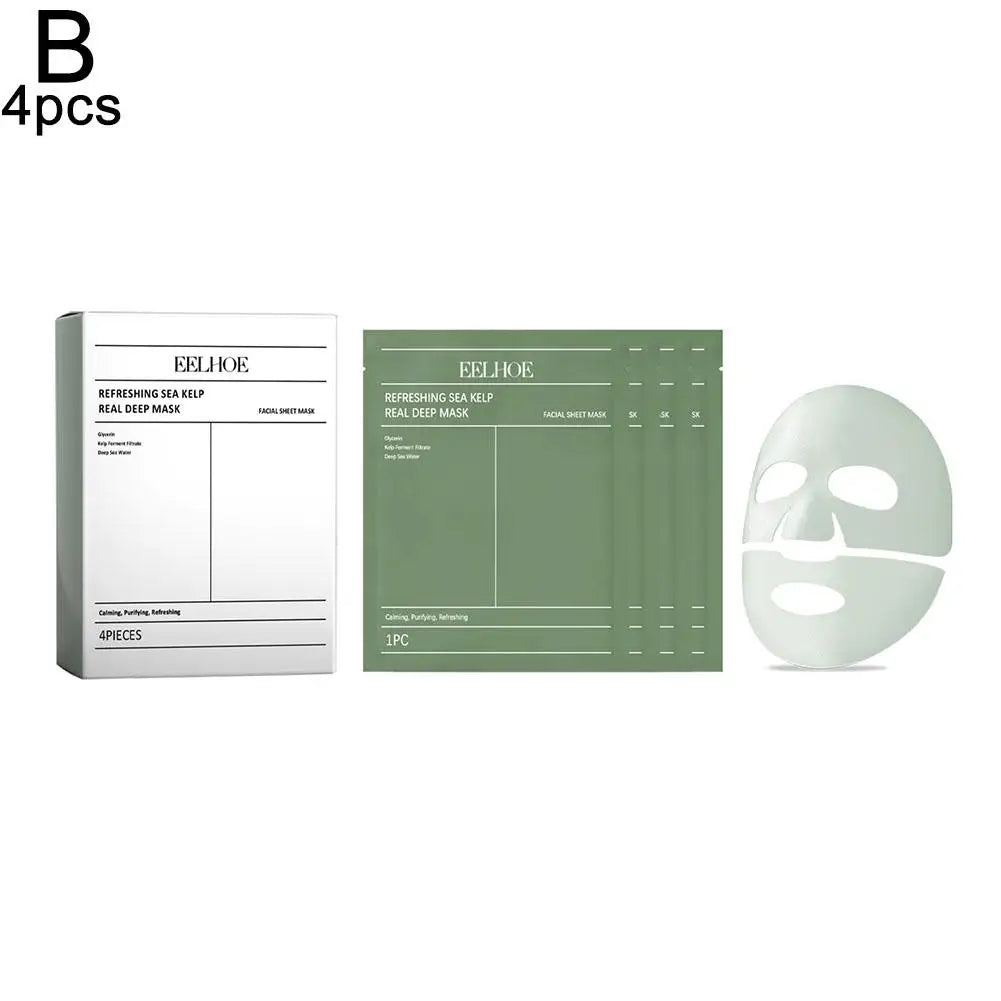1/4Pcs Deep Collagen Overnight Face Mask Seaweed Collagen Essence Hydrating Overnight Hydrogel Mask Improve Elasticity, Firming Oasis Select 4pcs
