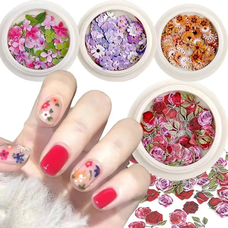 1/3/4Pcs Mixed-color Dried Flowers Resin Craft Dry Flowers Nail Art Decoration Natural Ultra-thin Mini Nail Flowers Oasis Select