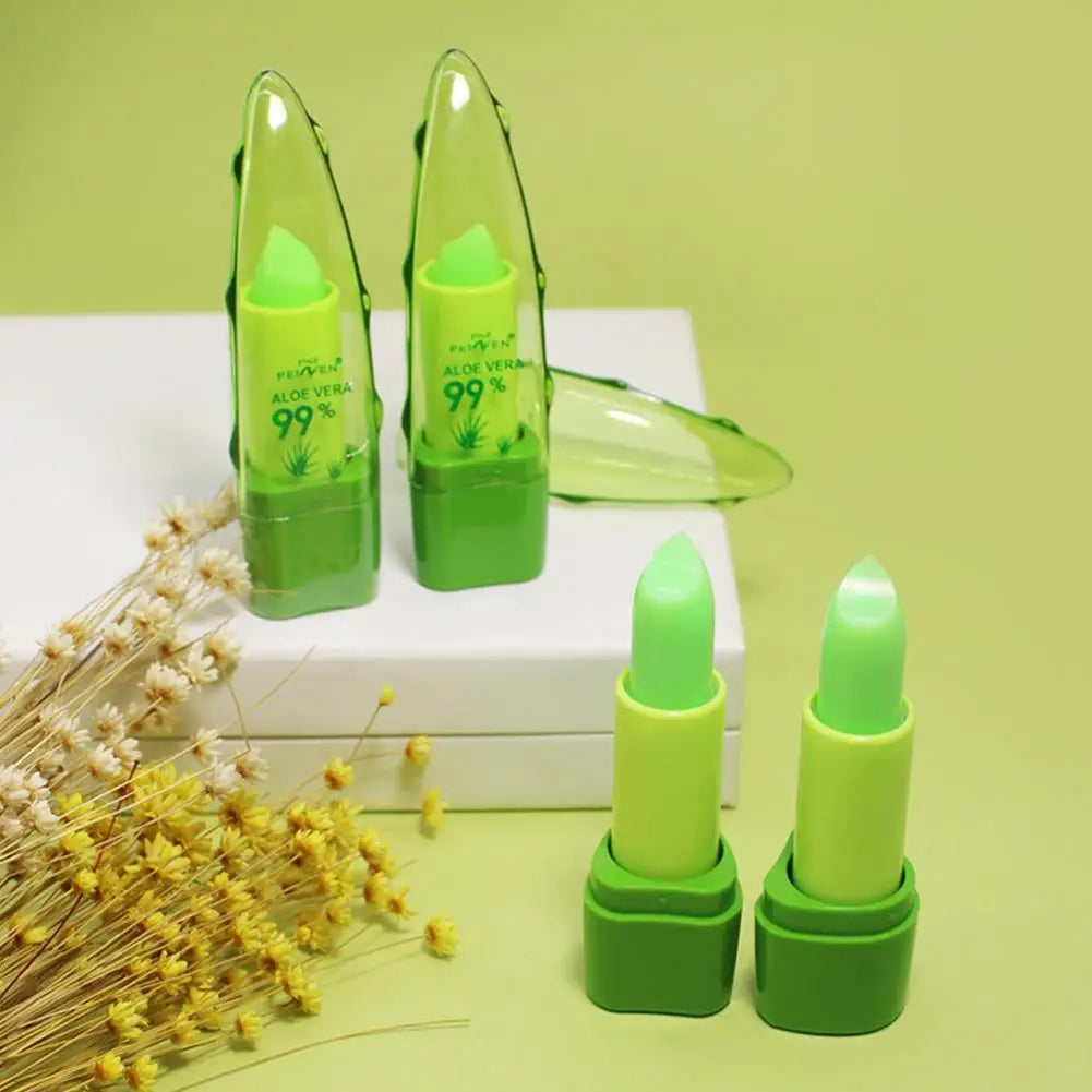 Aloe Vera Discolored Lip Balm/Lip Tint Magic Color Changing Lipstick Moisturizing Lasting Nourishing Lip Gloss Lip Makeup Care Oasis Select