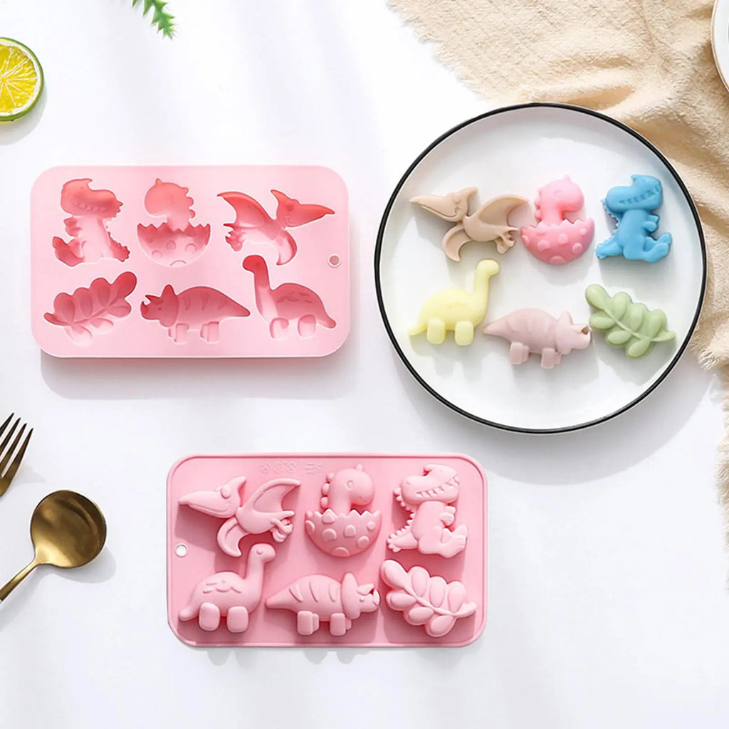 Dinosaur Jello Mold 6 Cavity Silicone Molds For DIY Cute Different Dinosaur Shapes Silicone Kawaii Animal Dino Mold For Kids Oasis Select