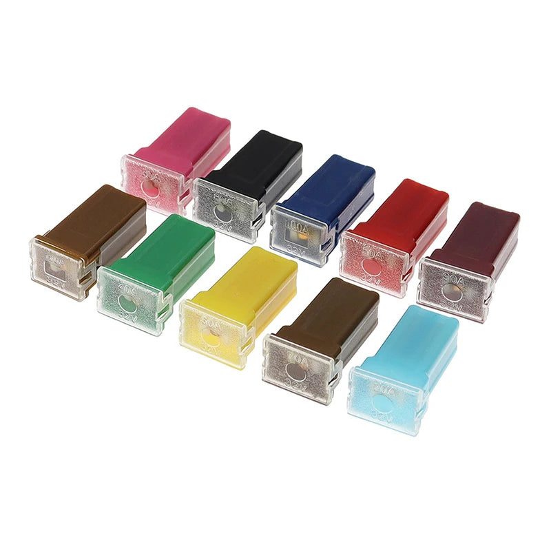 5pc Mini Square Fuse Set, 20A to 60A Size Range, Automotive Fuses with Plastic Storage Box Oasis Select