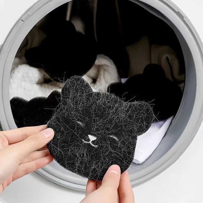 2 /4 Sets Of Household Pet Hair Remover, Machine Washed Bear Sticky Sponge, Reusable, Suitable For Washing Machine, Dryer, Black Oasis Select