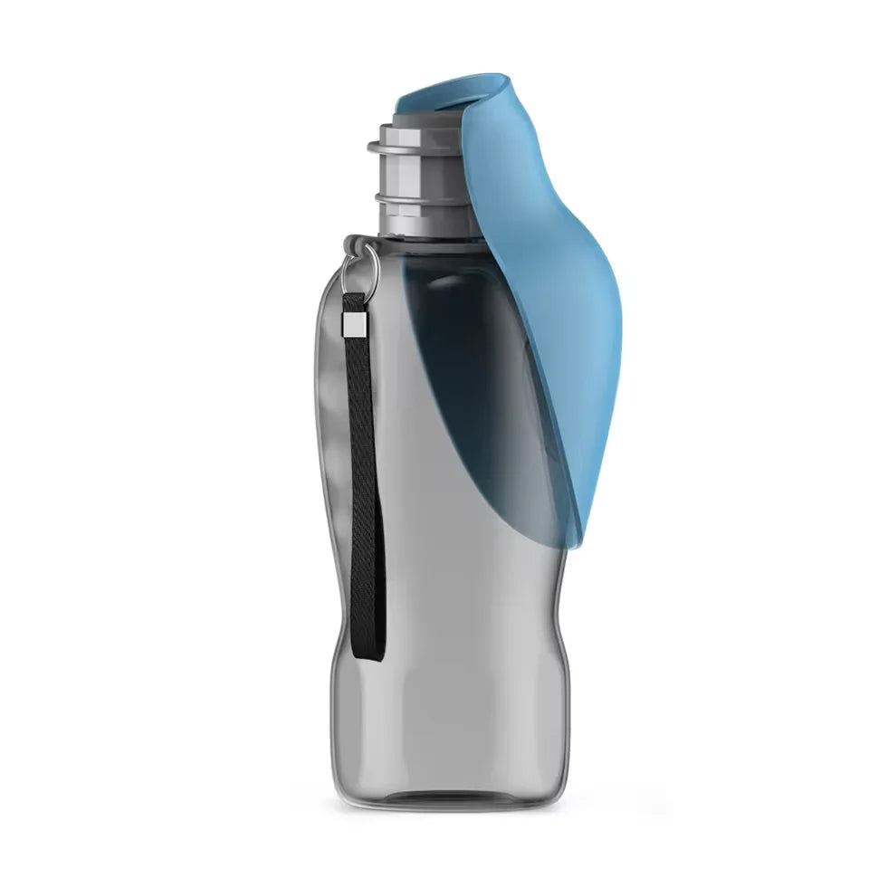 800ml large capacity dog outdoor pet water cup portable accompanying cup folding flip water feeder outdoor water bottle supplies Oasis Select blue-1pcs 800ml