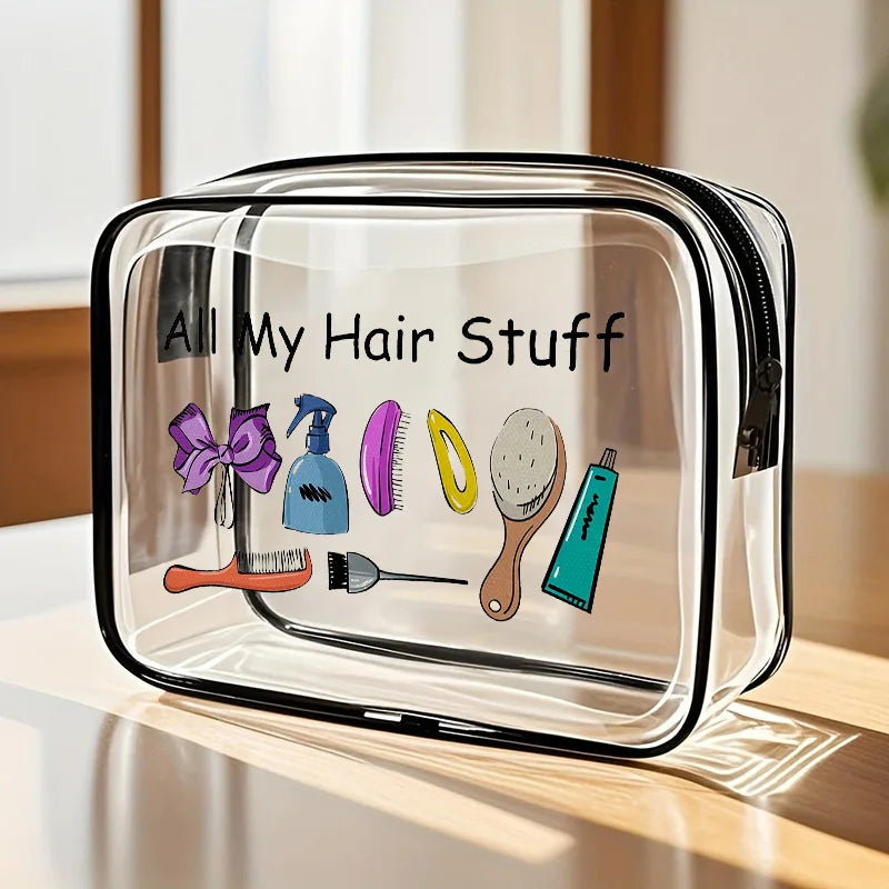 Waterproof Transparent PVC Zipper Makeup Bag Portable Travel Toiletry Storage Bag Cosmetic Organizer Case Cosmetic Bag Oasis Select Styling supplies