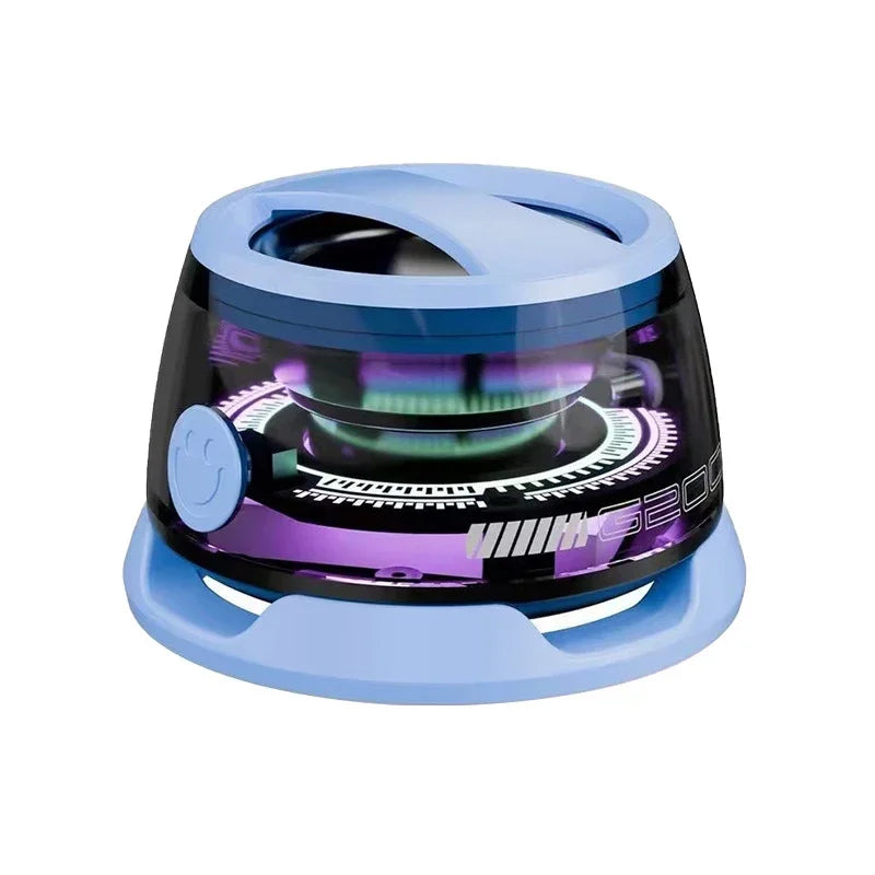 Mini Travel Stereo Speaker with RGB Color Light and Phone Holder Outdoor Magnetic Bluetooth Speaker Wireless Portable for IOS Oasis Select Blue