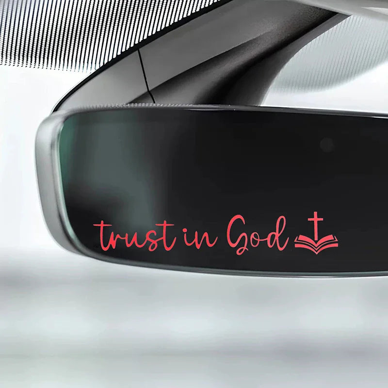 Trust In God Mirror Decal, Car Decals For Women, Faith Mirror Decal, Cute Vinyl Decal, Christian Car Mirror Decal, Religious Car Oasis Select