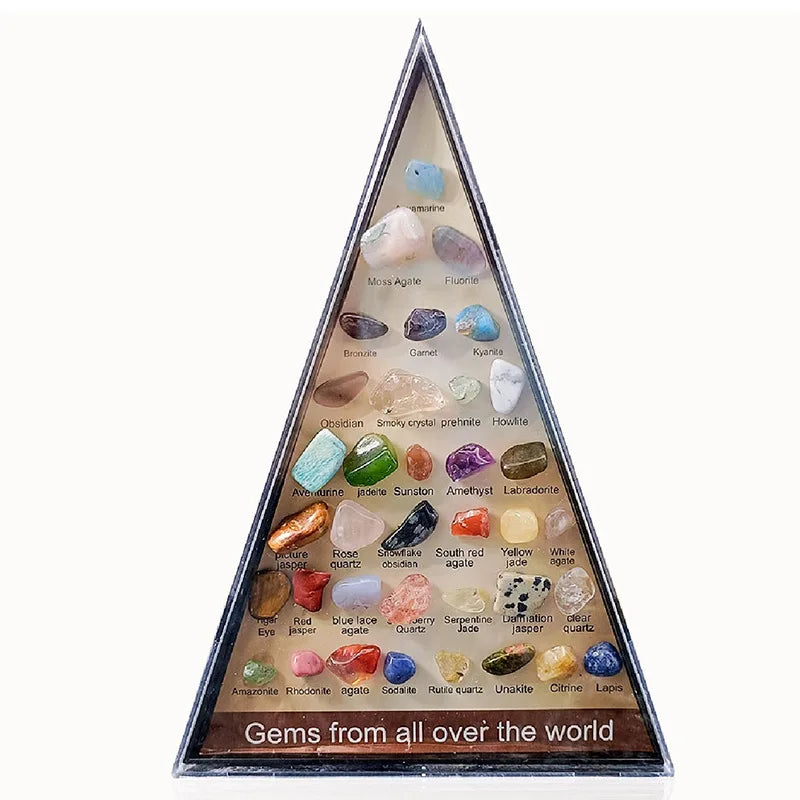36pcs/Set Rock Mineral Collection Geology Gem Kit Natural Gemstone Crystal Sets Geology Educational Kit For Holiday Kids Gifts Oasis Select Yellow