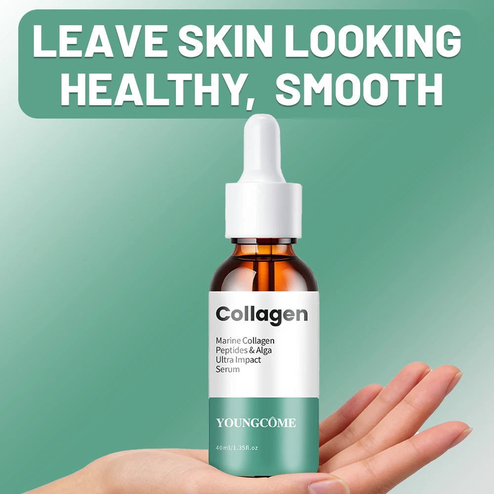 Collagen Peptide Facial Serum, Marine Collagen & Hyaluronic Acid, Daily Firming Lifting Serum for Wrinkle Reduction, Diminishes Oasis Select