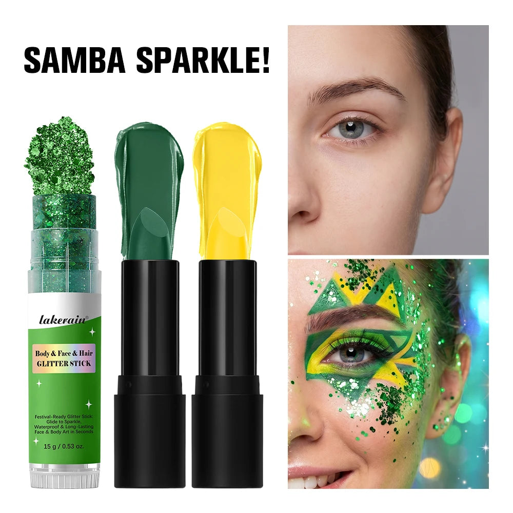Face Body Painting Stick & Glitter Stick High Sparkle Face Paint for Sports Birthday Party Festival Celebrations Graffiti Makeup Oasis Select