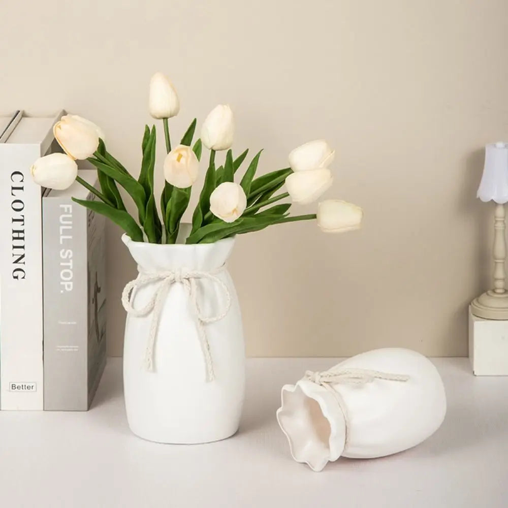 Nordic Bow Design Plastic Flower Vase | Modern Desktop Décor
