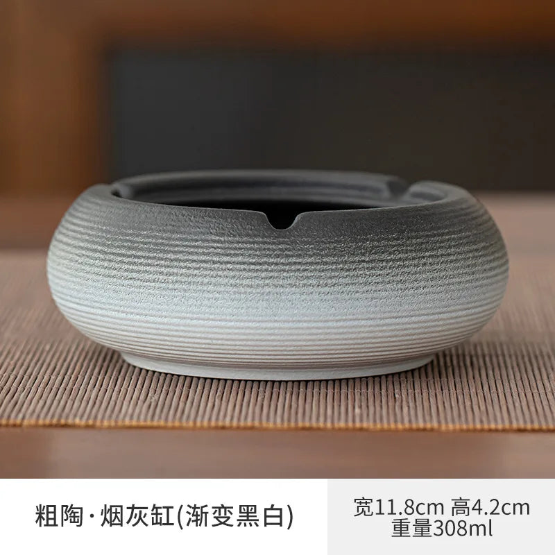 Creative Large Ashtray Household Ceramic Funnel Anti-fly Ash with Lid Office Ashtray Living Room Windproof Portable Ashtray Oasis Select H