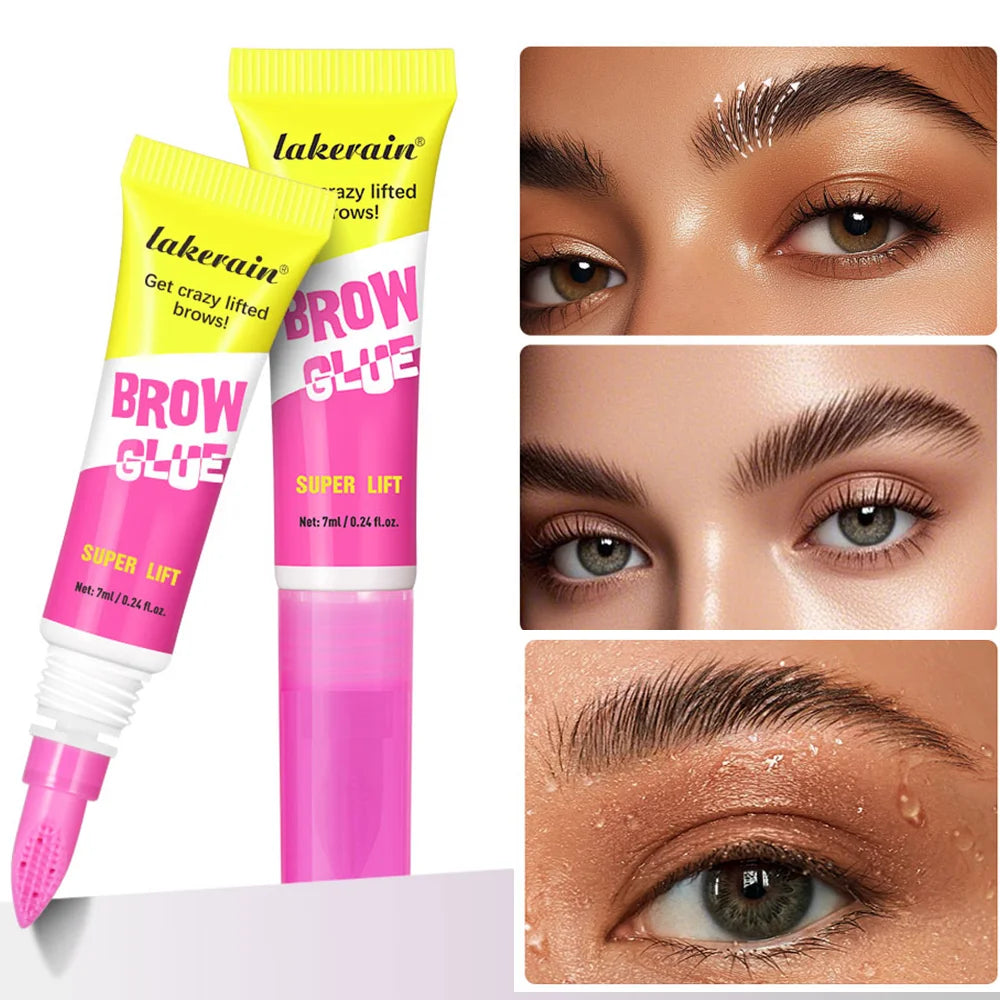 Waterproof Clear Brow Lamination Gel & Brush 2-in-1 Eyebrow Setting Gel Oasis Select