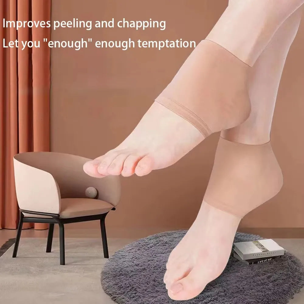 Silicone Gel Heel Cover Sock – Moisturizing & Cushioning Heel Sock Cover Oasis Select