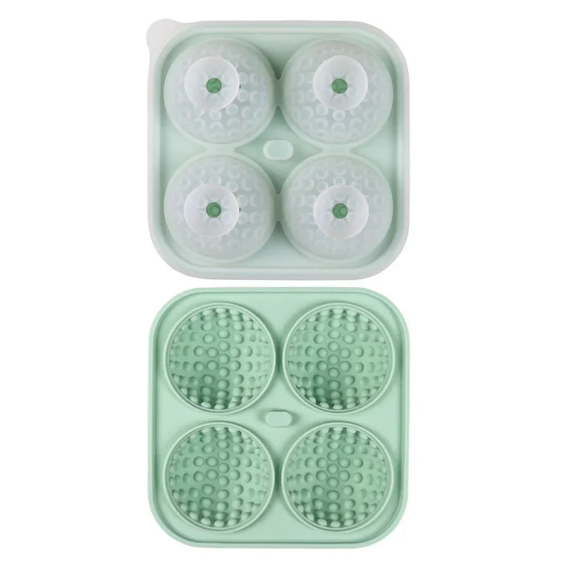 1-10PCS Ice Cube Mold 3D Golf Ice Puck Hockey Tray Mold Whiskey Silicone Ice Box Silicone Ice Tray Ice Hockey with Funnel Oasis Select Green 1PC