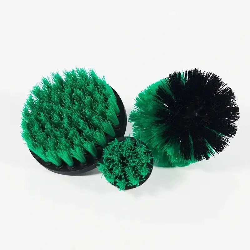 3-Piece Drill Brush Attachment Set – Tile, Grout & Carpet Scrubber Drill Brush Set Oasis Select Green