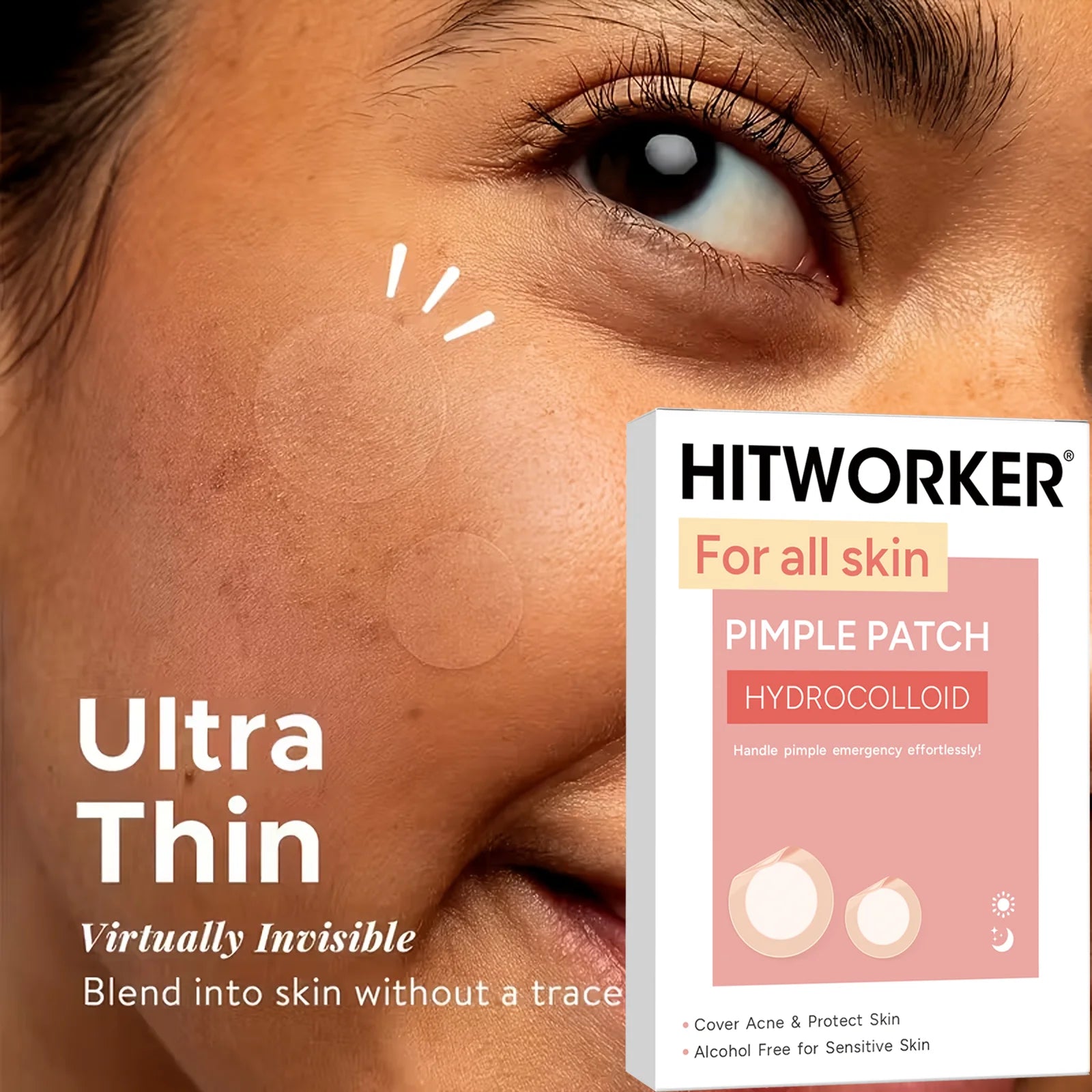 228/372pcs acne patches. Suitable for all kinds of light skin color, 24-hour protection, invisible coverage, non irritating, tea Oasis Select