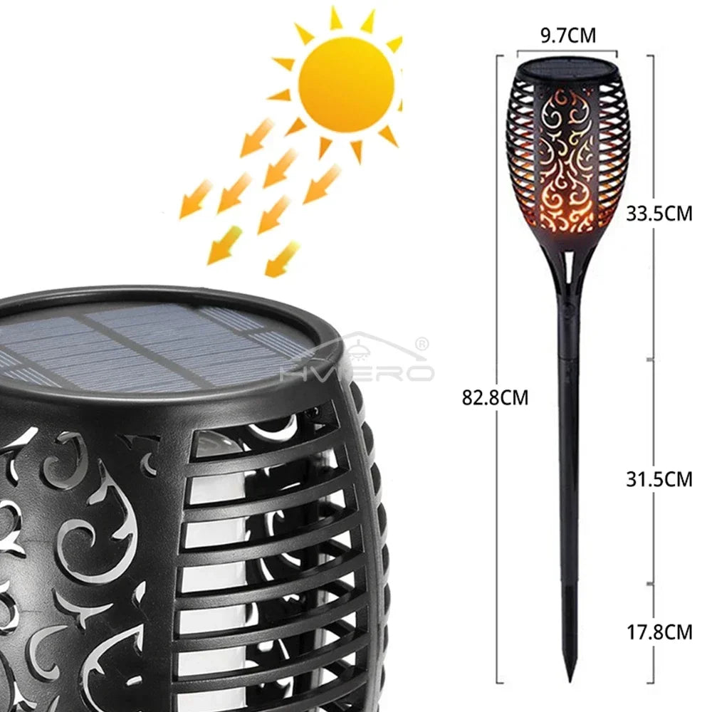 Solar Flame Torch Light 51 LED Outdoor Garden Stake Lamp