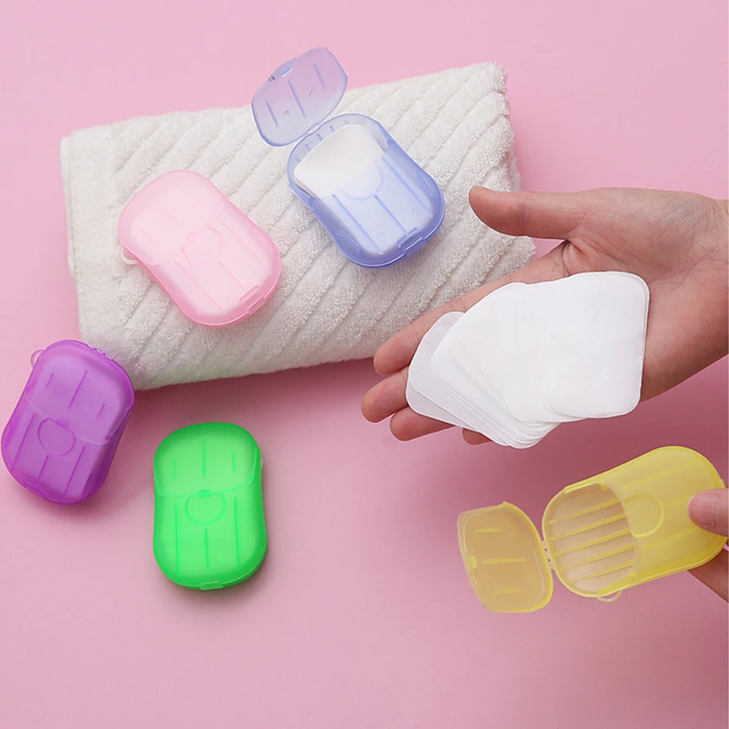 20/60/120sheets portable sanitary soap sheets with storage box, disposable, suitable for school, outdoor activities, travel Oasis Select