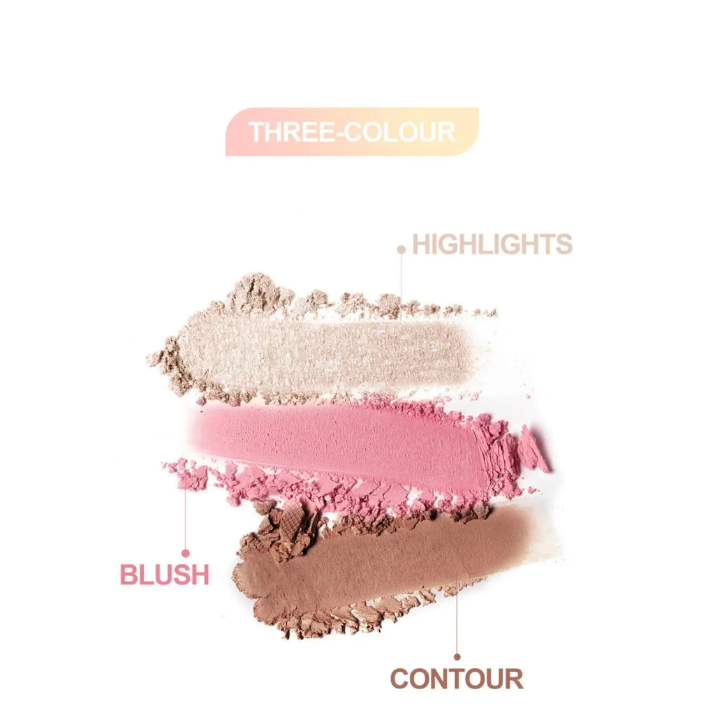 Handaiyan 3-in-1 Highlighter Blush & Contour Palette