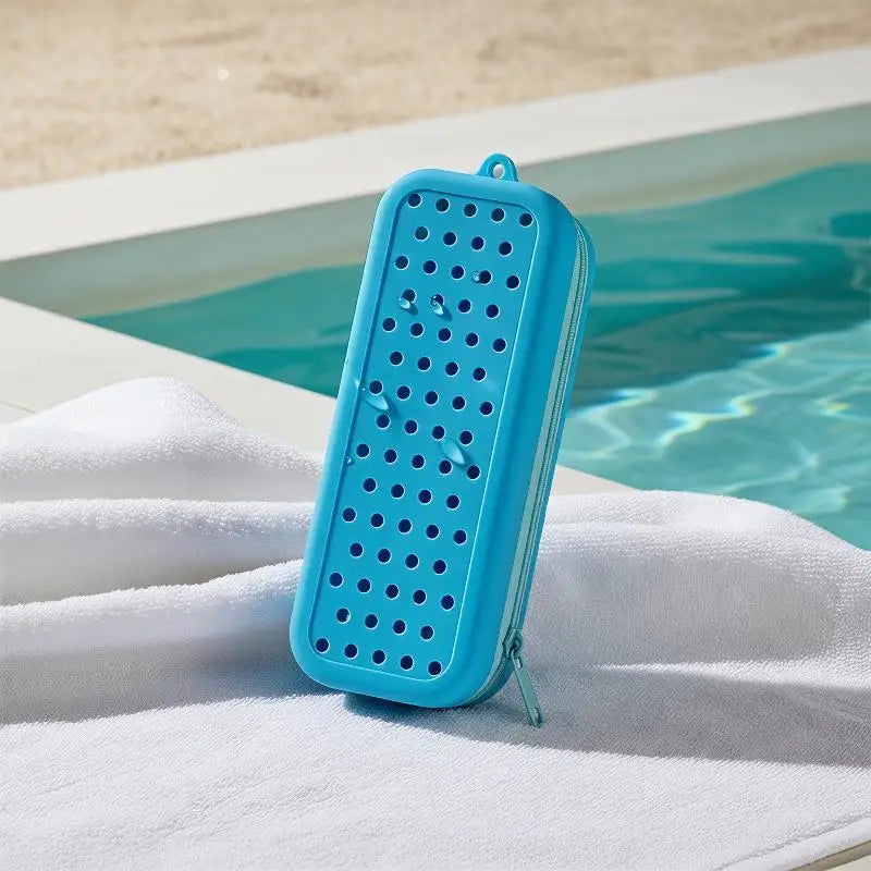 Portable Silicone Swim Goggle Case Perforated Breathable Eyeglasses Storage Bag Durable Swimming Goggles Protection Travel Use Oasis Select