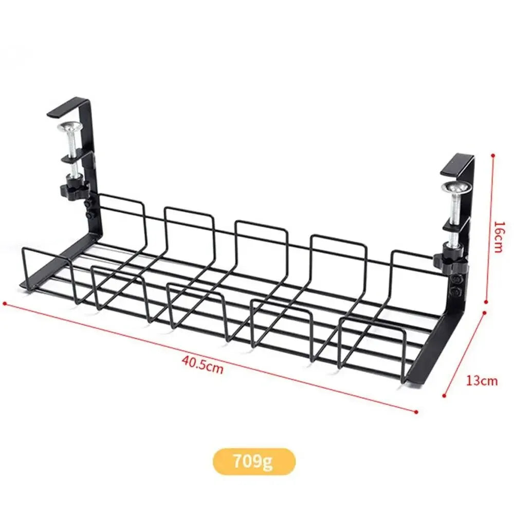 Under Table Storage Rack Metal Cable Management Tray Home Office Desk Wire Organizer No Punching Kitchen Storage Accessories Oasis Select
