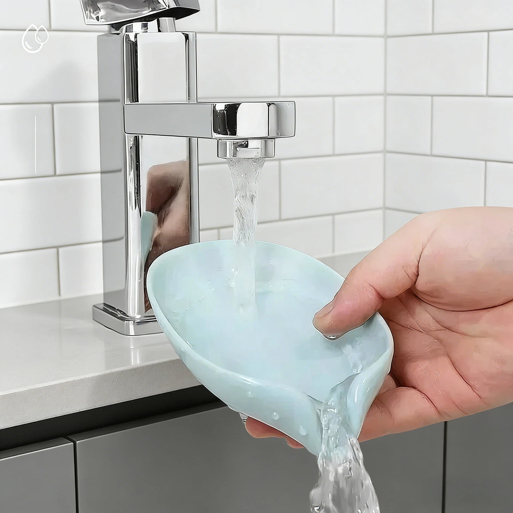 Leaf Shaped Suction Cup Soap Dish With Drain Holes Multifunctional Drying Rack Sponge Container For Bathroom&Kitchen Daily Use Oasis Select