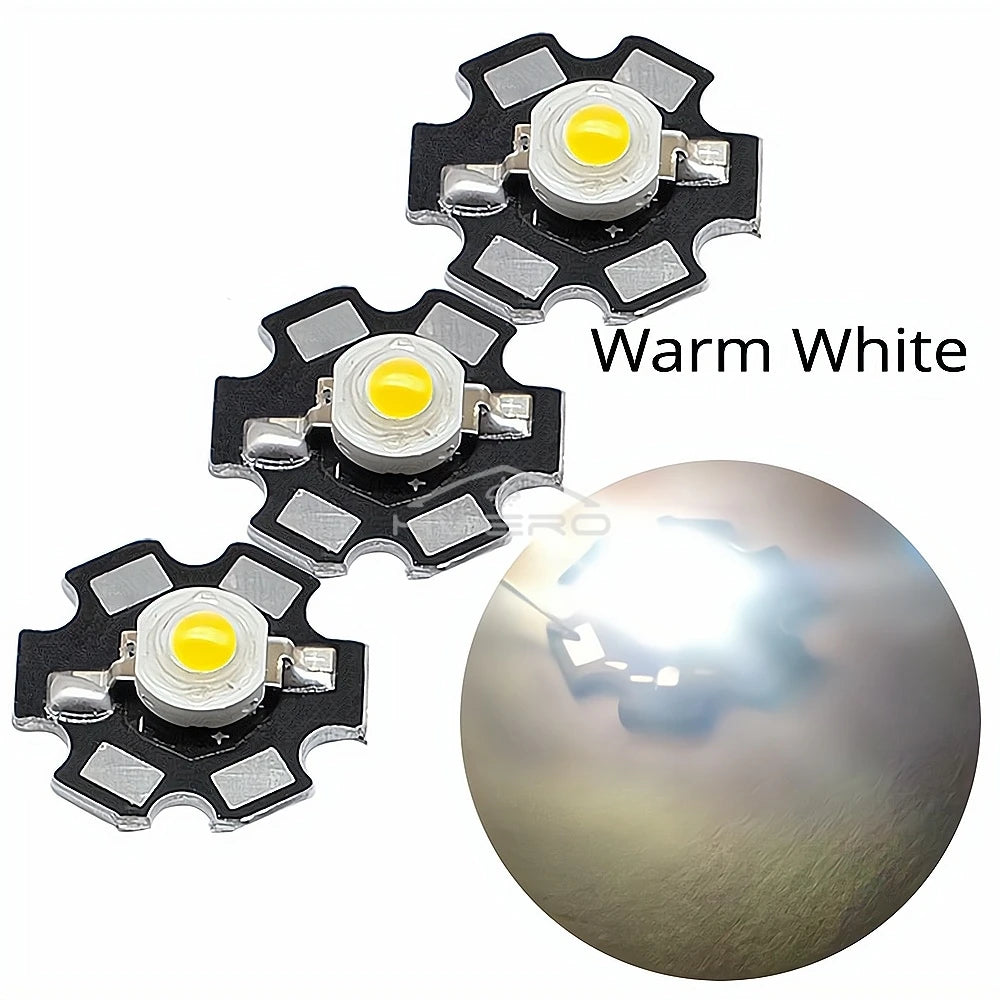3W High Power LED Chip Beads 10/20 Pack + 20mm Star PCB