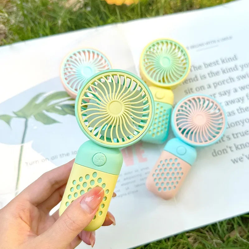 Handheld Mini Fan USB Rechargeable Portable Mute Small Electric Fan Student Dormitory Outdoor Travel Cooling Fan Oasis Select